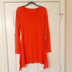 Women's Long Sleeve Orange Dress